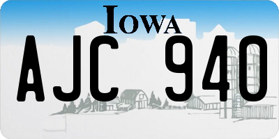 IA license plate AJC940