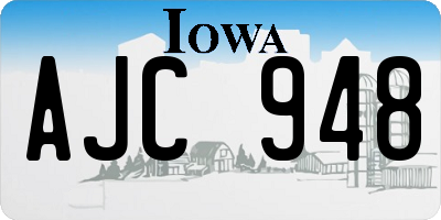 IA license plate AJC948