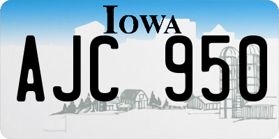 IA license plate AJC950