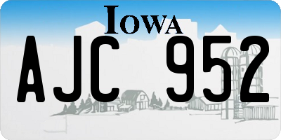 IA license plate AJC952