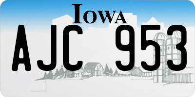 IA license plate AJC953
