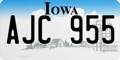 IA license plate AJC955