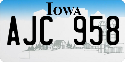 IA license plate AJC958