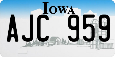 IA license plate AJC959