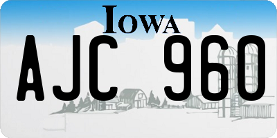 IA license plate AJC960
