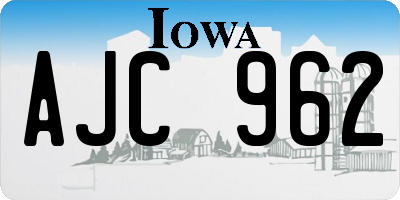 IA license plate AJC962