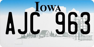 IA license plate AJC963