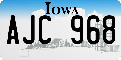IA license plate AJC968
