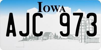 IA license plate AJC973
