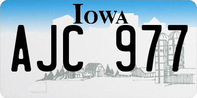 IA license plate AJC977