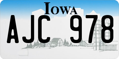 IA license plate AJC978