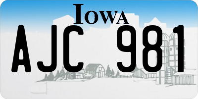 IA license plate AJC981