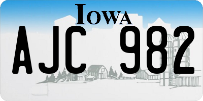 IA license plate AJC982