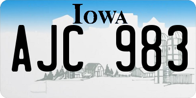 IA license plate AJC983