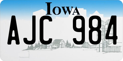 IA license plate AJC984