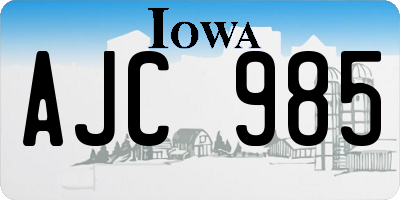 IA license plate AJC985