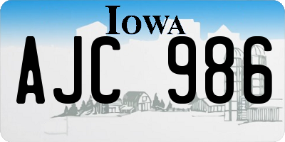 IA license plate AJC986