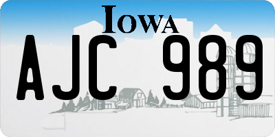IA license plate AJC989