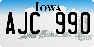 IA license plate AJC990