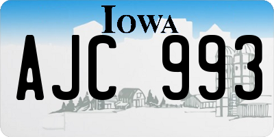 IA license plate AJC993