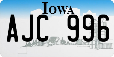 IA license plate AJC996