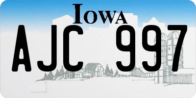 IA license plate AJC997