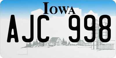IA license plate AJC998