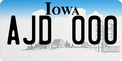 IA license plate AJD000