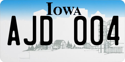 IA license plate AJD004