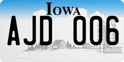 IA license plate AJD006