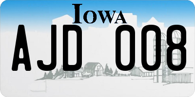 IA license plate AJD008
