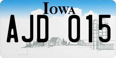 IA license plate AJD015