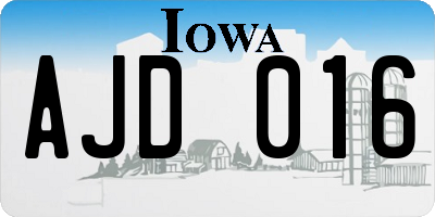 IA license plate AJD016