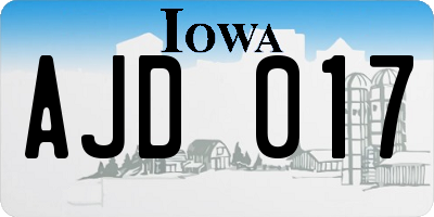IA license plate AJD017