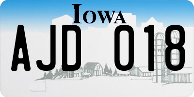 IA license plate AJD018