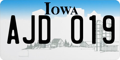 IA license plate AJD019