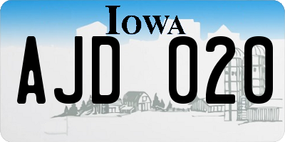 IA license plate AJD020
