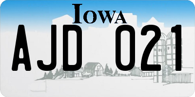 IA license plate AJD021