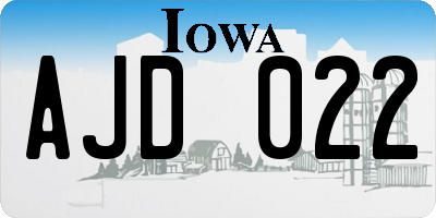 IA license plate AJD022