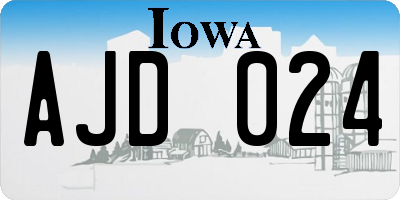 IA license plate AJD024
