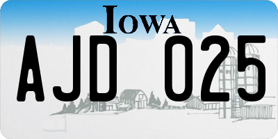 IA license plate AJD025