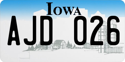 IA license plate AJD026