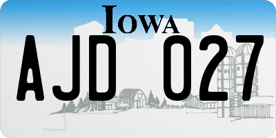 IA license plate AJD027
