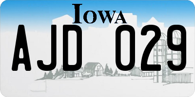 IA license plate AJD029