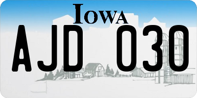 IA license plate AJD030