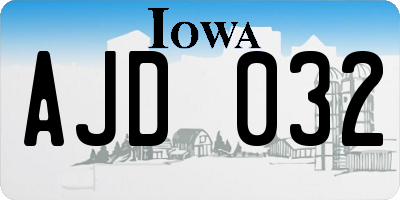 IA license plate AJD032