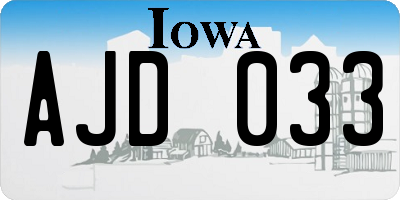 IA license plate AJD033