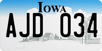 IA license plate AJD034