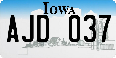IA license plate AJD037