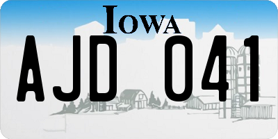 IA license plate AJD041